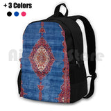 Silk Kashan Central Persian Rug Print Outdoor Hiking Backpack