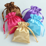 Silk Satin Storage Drawstring Bag Jewelry Pouch Gift Pouches