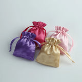 Silk Satin Storage Drawstring Bag Jewelry Pouch Gift Pouches