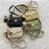 Contrast Crossbody Bag Silk Scarf Handheld One Shoulder Bag