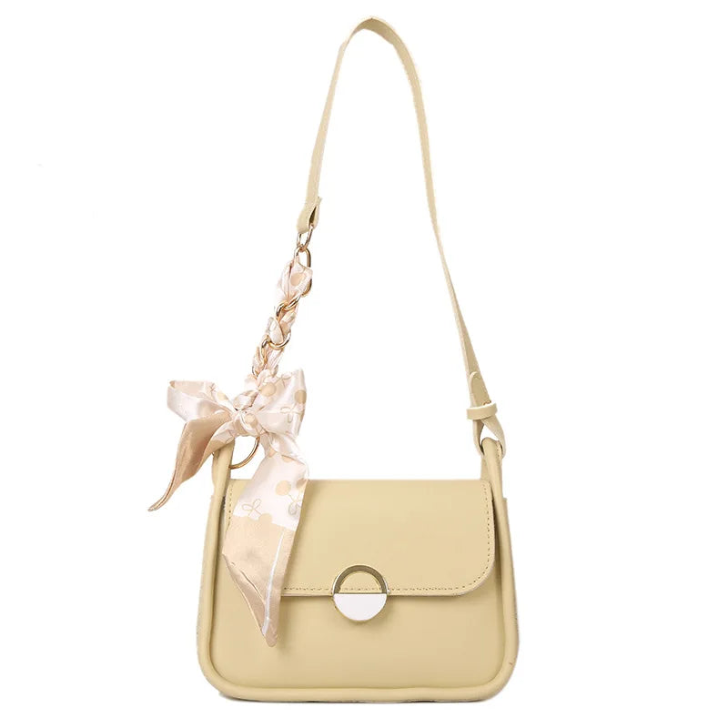 Contrast Crossbody Bag Silk Scarf Handheld One Shoulder Bag
