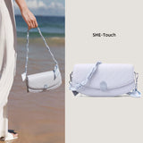 Silk Scarf Shoulder Bags Crossbody Bag For Ladies PU Cover Camera Bag
