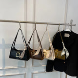 Silk Scarf Shoulder Sling Bags for Women Lady Stone Pattern Leath