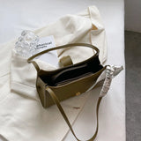 Silk Scarf Shoulder Sling Bags for Women Lady Stone Pattern Leath