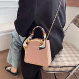 Retro Chain Small Square Silk Scarf Shoulder Bag