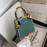 Retro Chain Small Square Silk Scarf Shoulder Bag