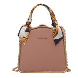 Retro Chain Small Square Silk Scarf Shoulder Bag