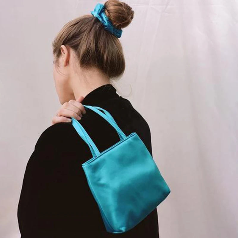 Silk Women Bag Retro Satin Niche Handbag Underarm Shopping Bag