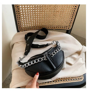 Silver Chain Crossbody Bags For Women Shoulder Messenger Handbags