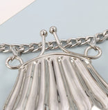Metallic Chain Waist Belt with Coin Bag Shell Women Chest Bag