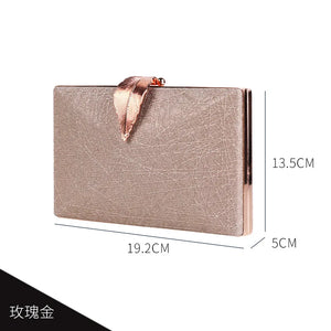 Silver Clutch Bags Womens High Wedding Purse Leaf Shape Hasp Crossbody Bag
