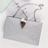 Silver Clutch Bags Womens High Wedding Purse Leaf Shape Hasp Phone Crossbody Bag