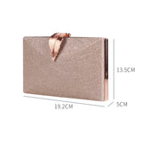 Silver Clutch Bags Womens High Wedding Purse Leaf Shape Hasp Crossbody Bag