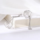 925 Silver Stone Bead Holder Cage Pendant Necklace Accessories