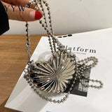 Silver Sling Handbag Crossbody Bag Mini Evening Bags Clutch Wallet Prom Purse