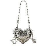Silver Sling Handbag Crossbody Bag Mini Evening Bags Clutch Wallet Prom Purse