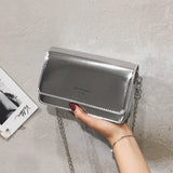 Silver Chain Shoulder Bag for Women Summer Crossbody Bags
