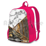 Waterproof Outdoor Hiking Backpack Silver Gray Marble Bronze