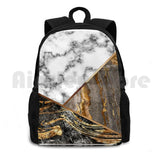 Waterproof Outdoor Hiking Backpack Silver Gray Marble Bronze