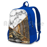 Waterproof Outdoor Hiking Backpack Silver Gray Marble Bronze