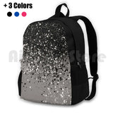 Silver Gray Glitter Shiny Decor Art Outdoor Hiking Backpack