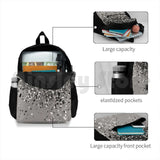 Silver Gray Glitter Shiny Decor Art Outdoor Hiking Backpack