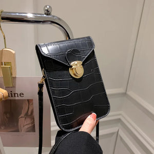 Crocodile Leather Wallet Women Purse Phone Pouch Crossbody Bag