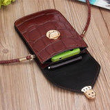 Crocodile Leather Shoulder Bag Mini Clutch Purse