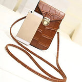 Crocodile Leather Mini Shoulder Bag Clutch Purse