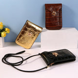 Silver Crocodile Leather Shoulder Bag Mini Clutch Purse