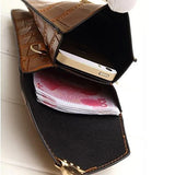 Crocodile Leather Mini Shoulder Bag Clutch Purse