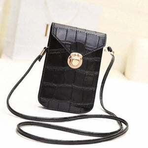 Crocodile Leather Mini Shoulder Bag Clutch Purse