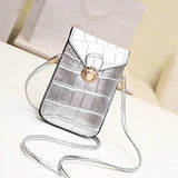 Crocodile Leather Mini Shoulder Bag Clutch Purse