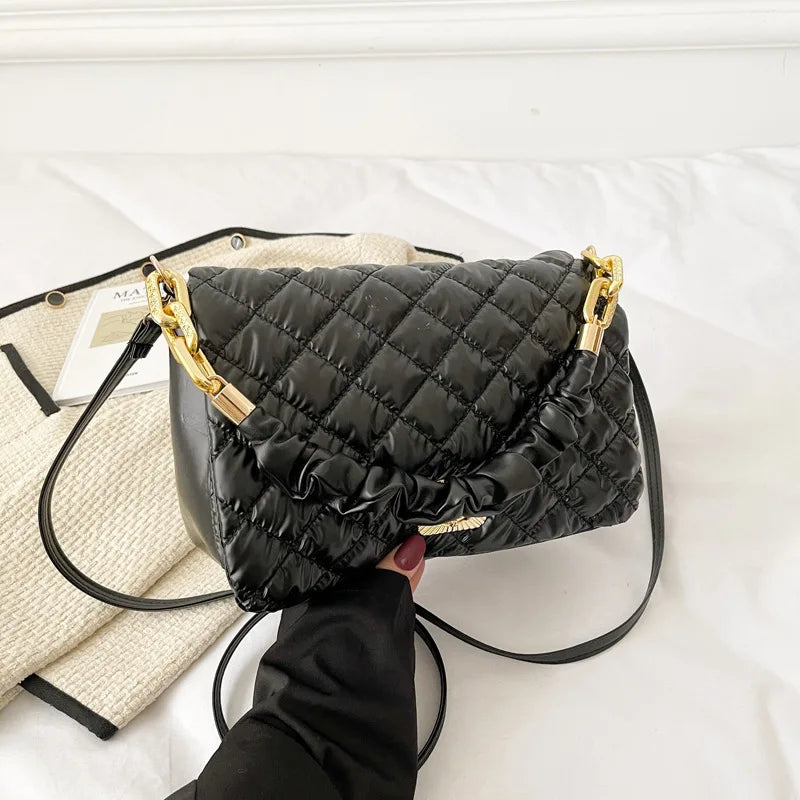 Quilted Shoulder Bag Large Crossbody Case Padded Bags for Women