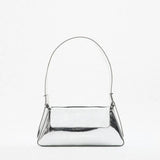 Silver Patent Leather Shoulder Bag for Women