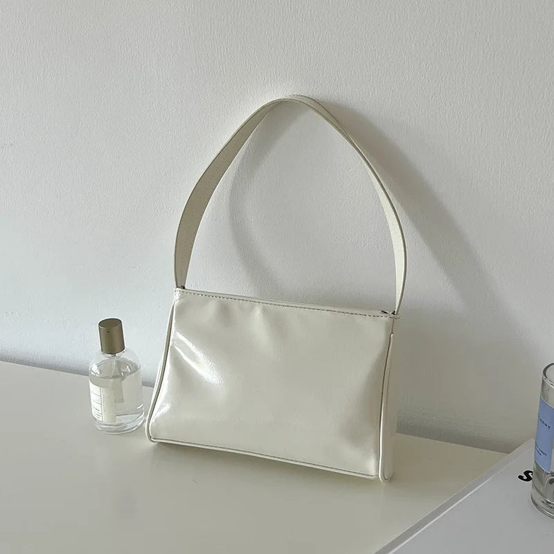 Silver Tote Evening Bag Pu Leather Shoulder Underarm Bags for Women