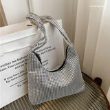 Silver Rhinestone Evening Bag Handbag Shoulder Bag for Women