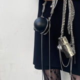 Silver Lipstick Bag, Mini Cylinder Shoulder Bag