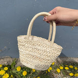 Round Bucket Straw Bag Woven Basket Rattan Handbag