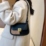 Vintage Handbags Female Crossbody Bags, Patchwork Shoulder Bag