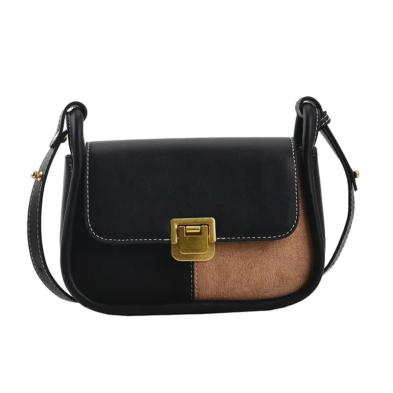 Vintage Handbags Female Crossbody Bags, Patchwork Shoulder Bag