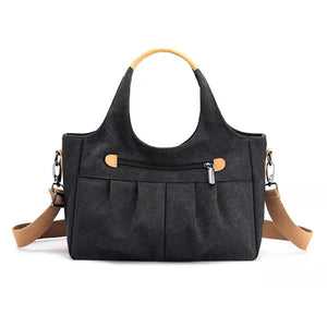Casual Pleated Canvas Women's Messenger Bag