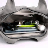 Casual Pleated Canvas Women's Messenger Bag