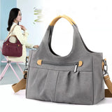 Casual Pleated Canvas Women's Messenger Bag