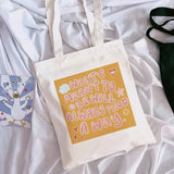 Printed Letter Tote Bag Female Harajuku Shopping Bag