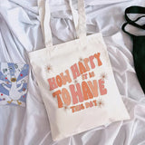 Printed Letter Tote Bag Female Harajuku Shopping Bag