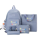 Canvas High School Backpack Set for Teen Girls - 4 Piece Travel Bookbags