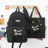 Canvas High School Backpack Set for Teen Girls - 4 Piece Travel Bookbags
