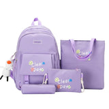 Canvas High School Backpack Set for Teen Girls - 4 Piece Travel Bookbags