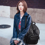Fashionable PU Leather Women's Backpack Large Capacity Travel Bag